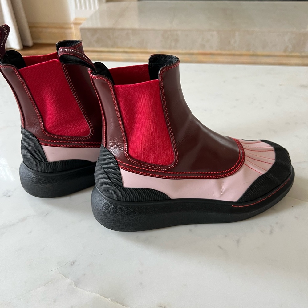 Stylish Red and Black Ankle Boots